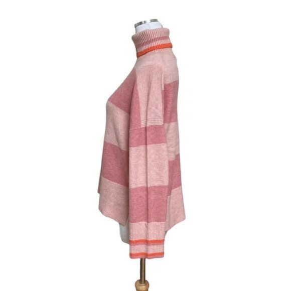 J. Crew Striped Turtleneck Sweater Supersoft Yarn Heather Pale Pink NWT - Picture 5 of 10
